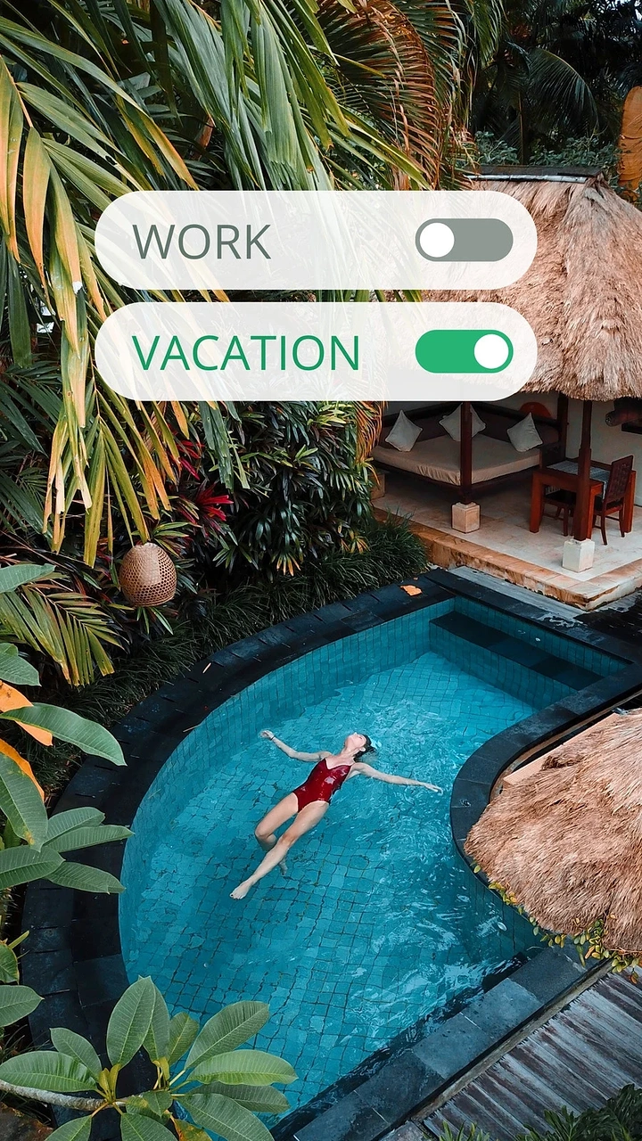 Vacation Rentals & Holiday Homes creative ad: Vacation toggle creates clear visual pun