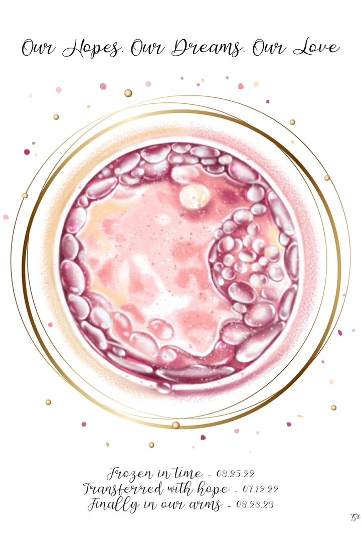 IVF & Fertility Clinics creative ad: Embryo framed like artwork with price-tag copy