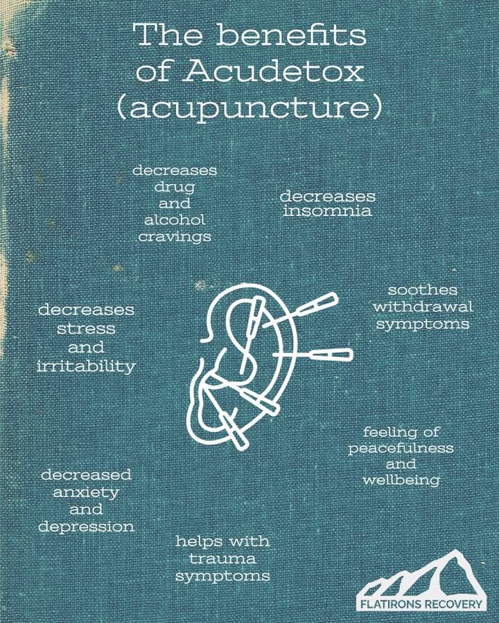 Instagram post: Distinctive illustrated Acudetox benefits infographic