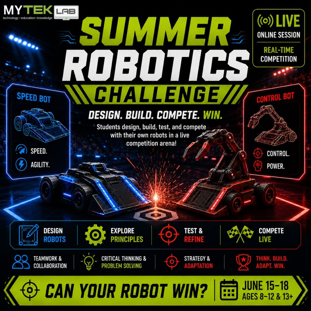 Instagram post: High-energy competitive robotics campaign