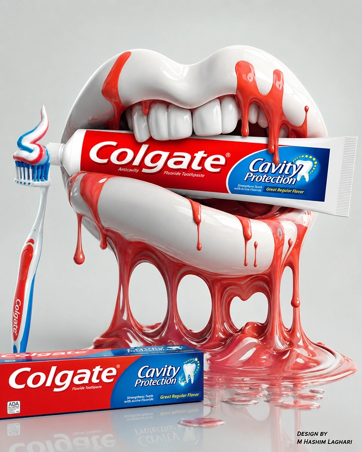 Toothpaste & Oral Care creative ad: Melting tooth dramatizes cavity protection