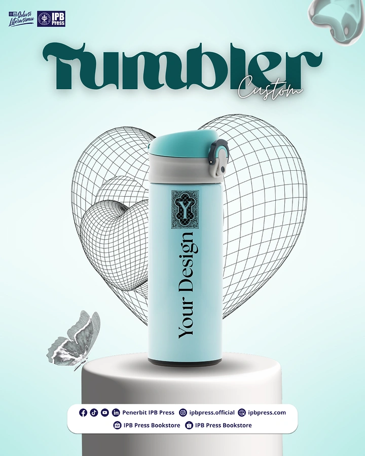 Tumblers, Flasks & Drinkware creative ad: Tumbler inside wireframe heart
