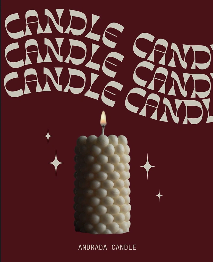 Candles & Home Fragrance creative ad: Warped type echoes bubble candle shape