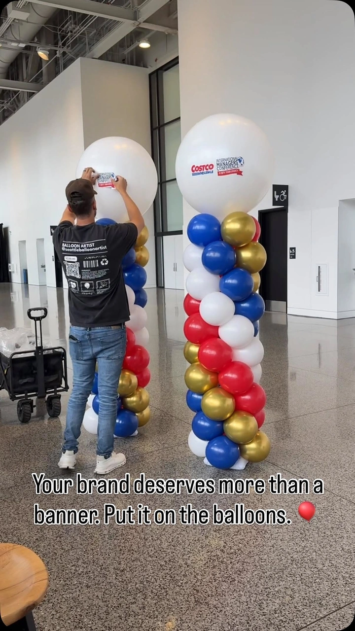 Balloon & Party Decorators creative ad: Witty banner-versus-balloons product message