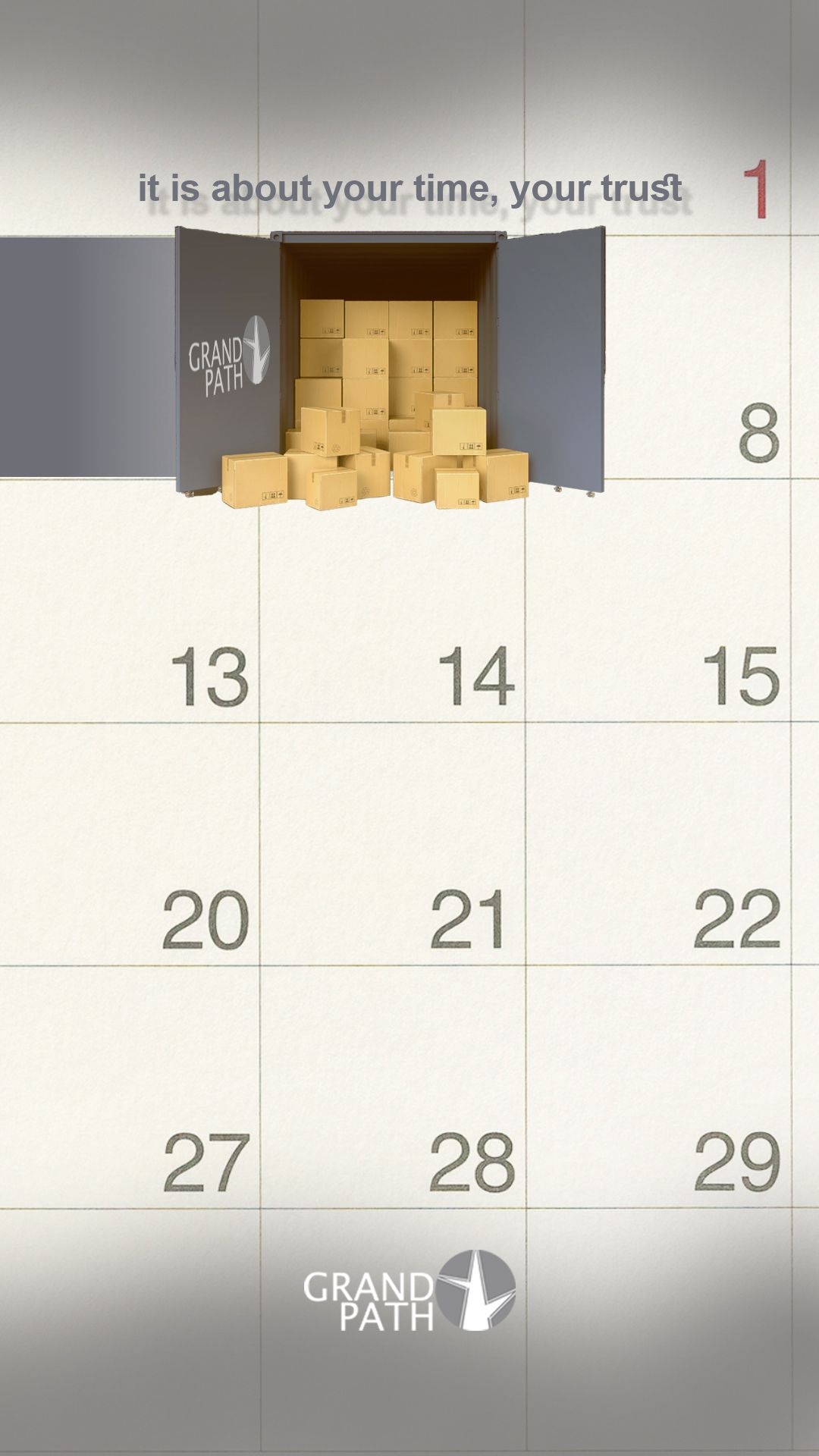 Story: Calendar date as box-filled container