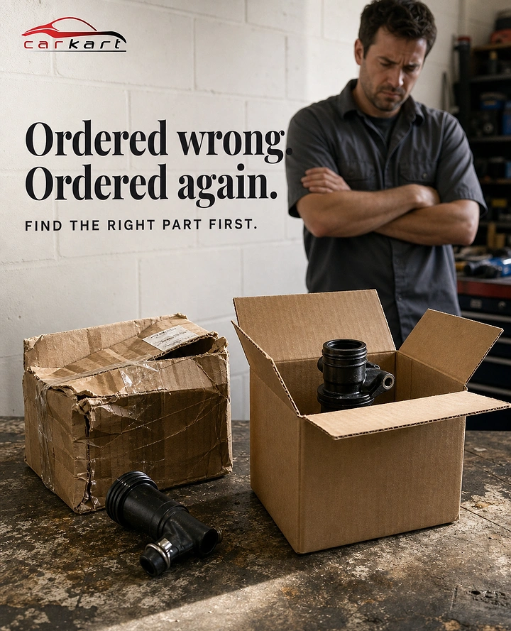 Auto Repair & Garages creative ad: Wrong-part frustration story with witty copy