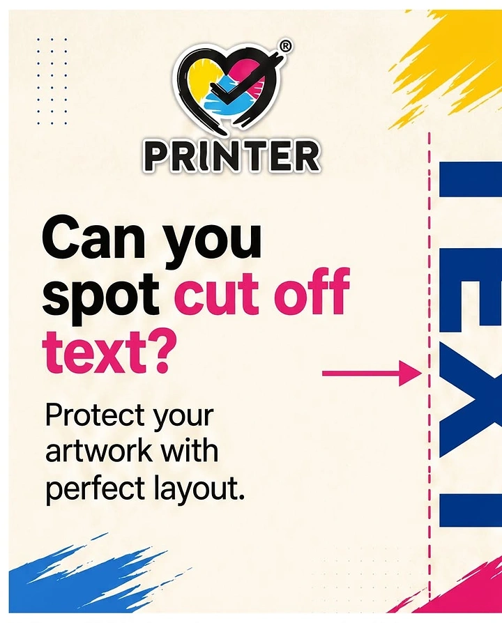 Printing Shops creative ad: TEXT literally cut off at trim line