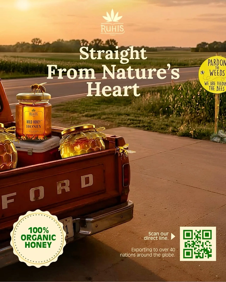 Honey Brands creative ad: Roadside truck sells natural provenance
