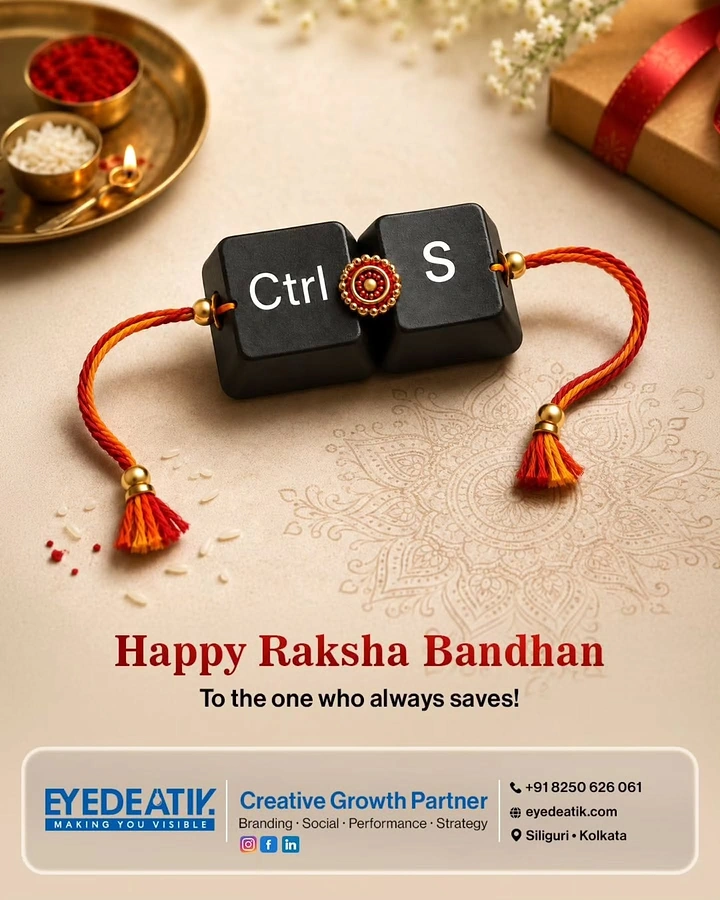 Raksha Bandhan creative ad: Ctrl+S keys as rakhi, 'always saves' pun
