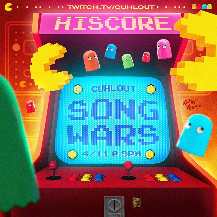 Gaming & Esports creative ad: Arcade cabinet screen as event poster