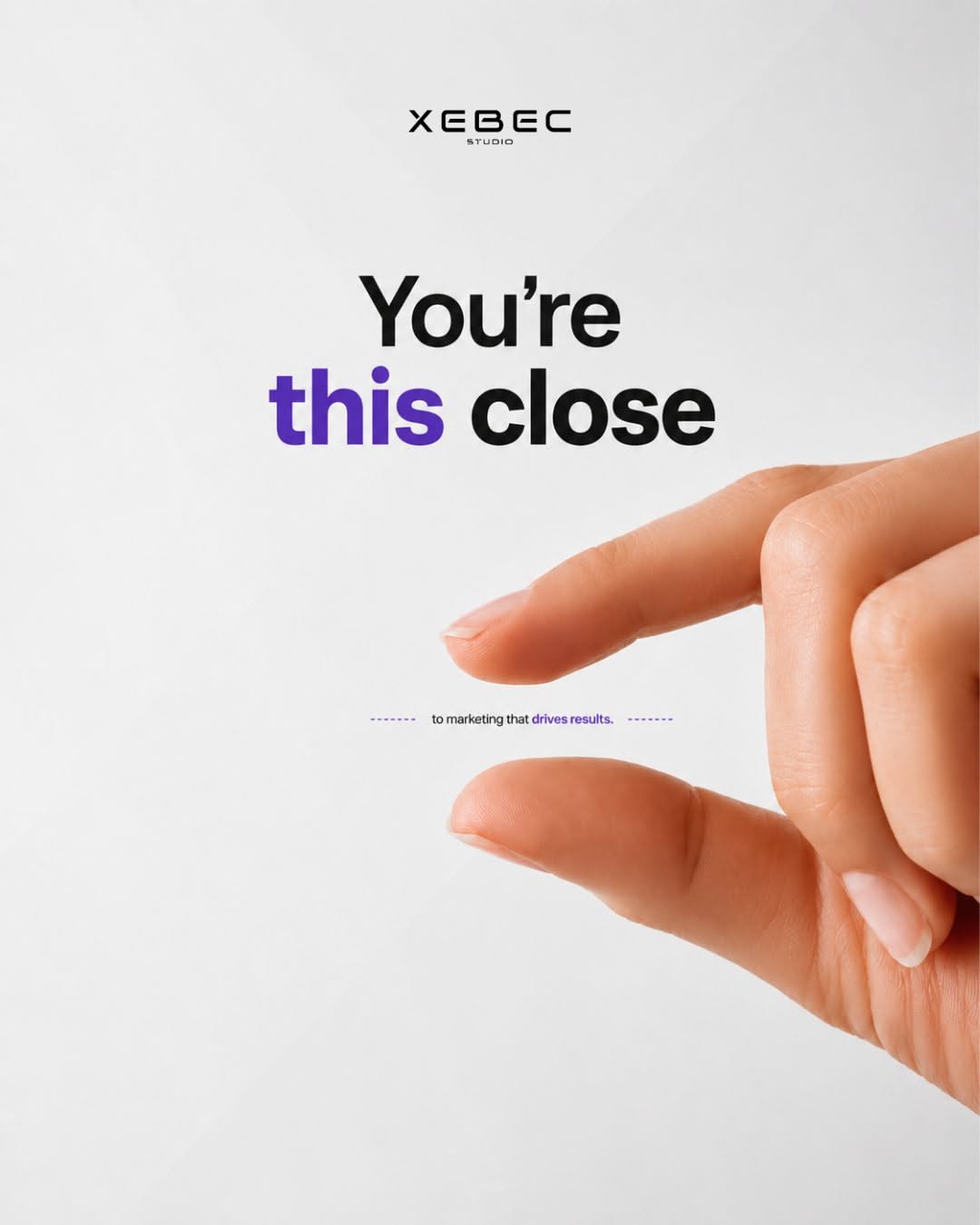 Instagram post: Pinching fingers 'this close' visual metaphor