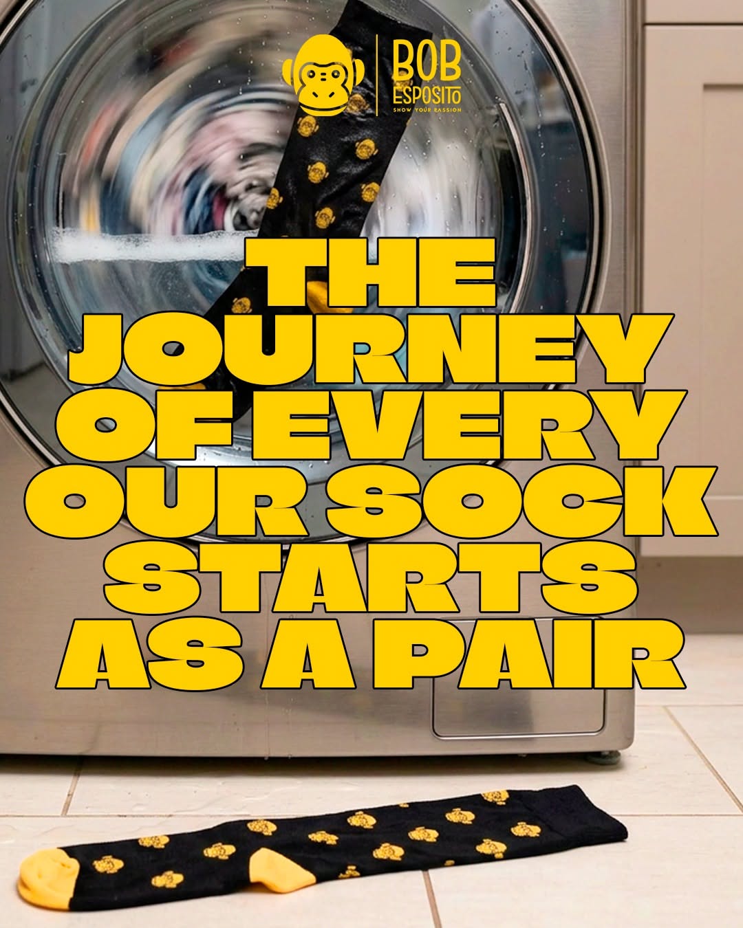 Instagram post: Sock journey told through washing machine