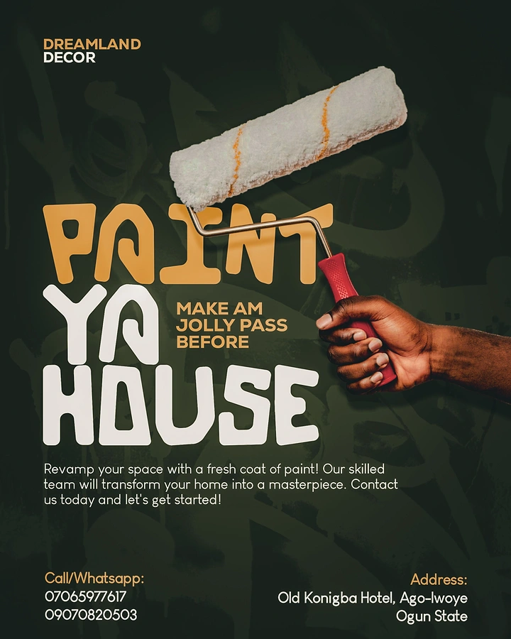 House Painters creative ad: Bold hand-lettering with local pidgin wit