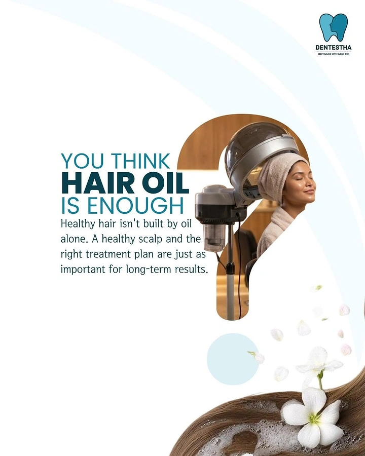 Hair Transplant & Hair Clinics creative ad: Question mark built from hair imagery