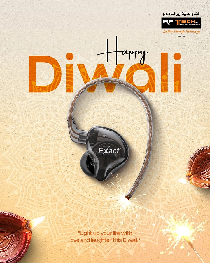 Diwali creative ad: In-ear earphone whose cable end becomes a lit sparkler
