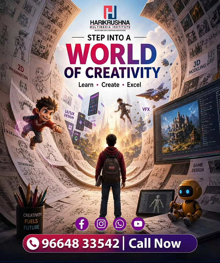 Online Courses & E-learning creative ad: Student enters a creative world
