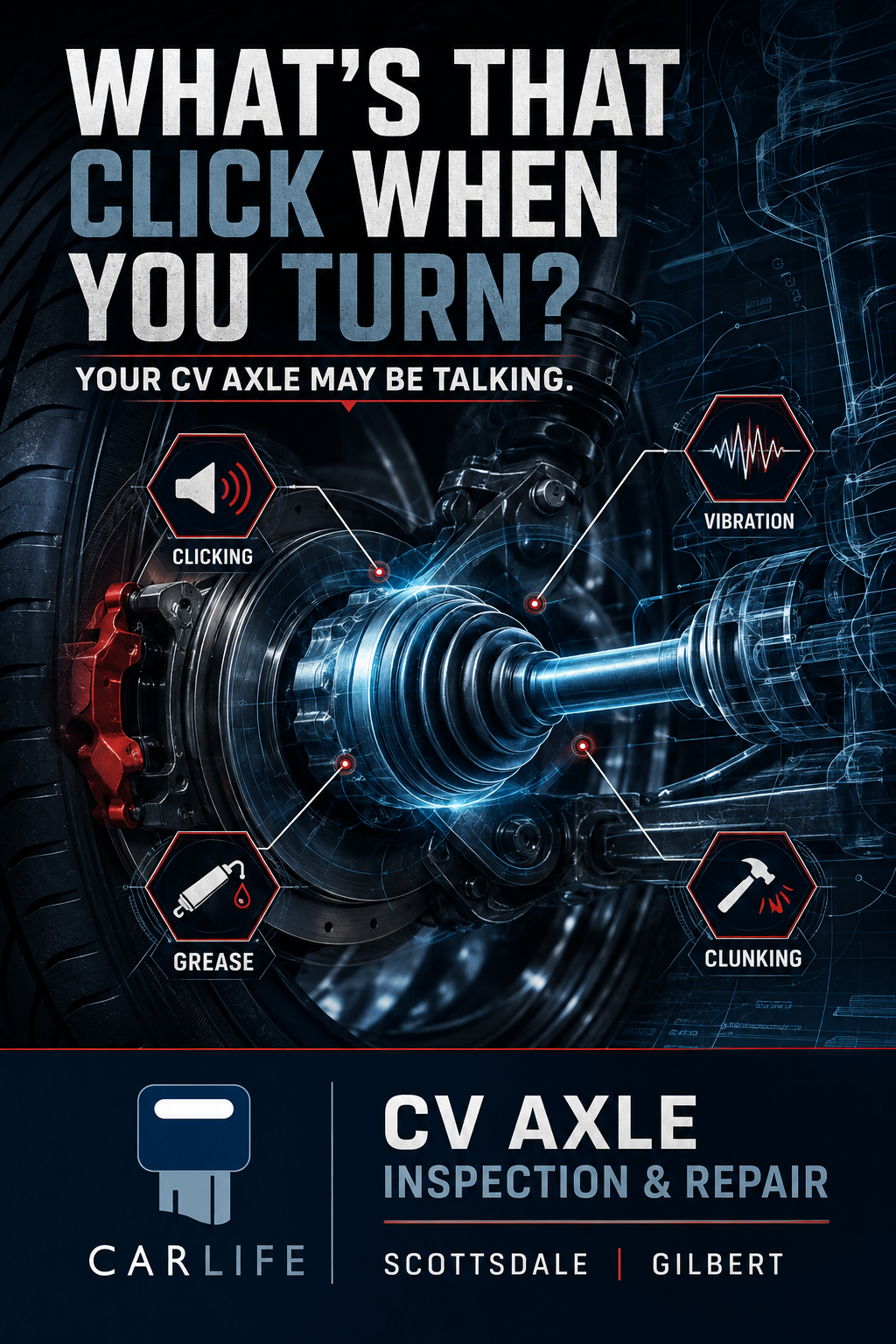 Story: X-ray CV axle with symptom-question hook