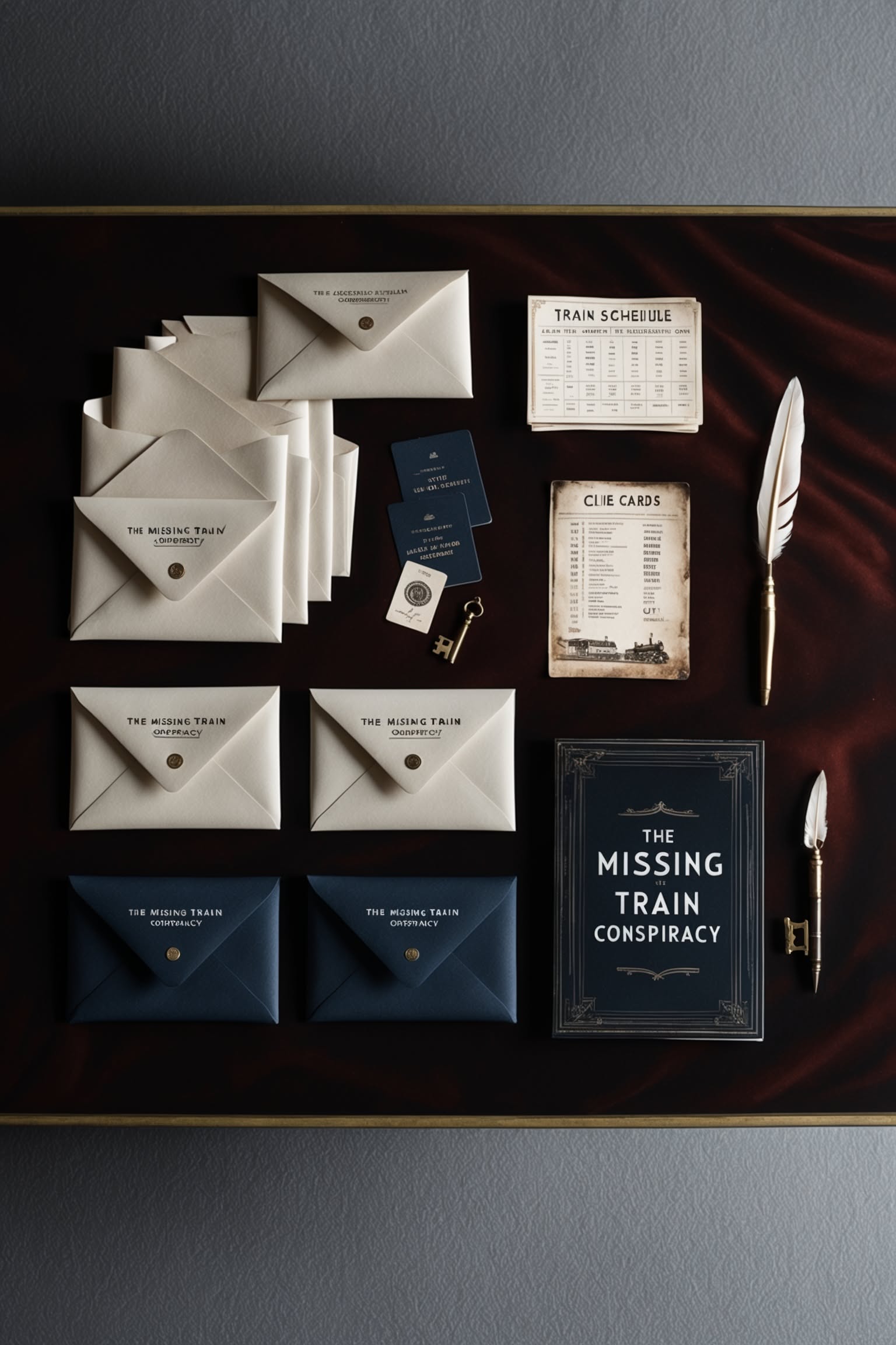 Story: Missing-train conspiracy dossier flatlay
