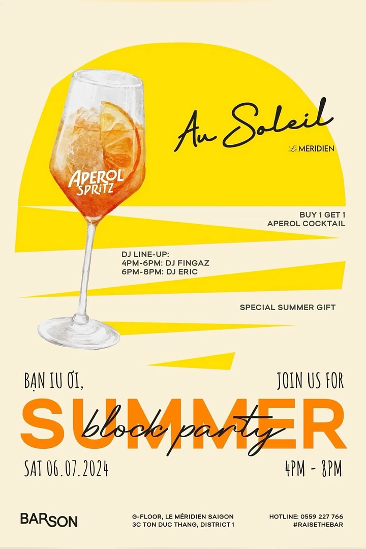 Bars & Pubs creative ad: Aperol spritz becomes a stylized sun