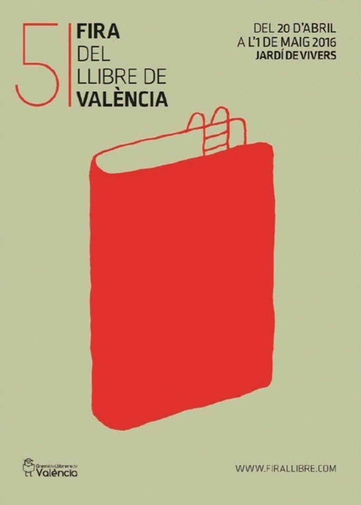 Bookstores creative ad: Minimal red book hiding a reader's fingers