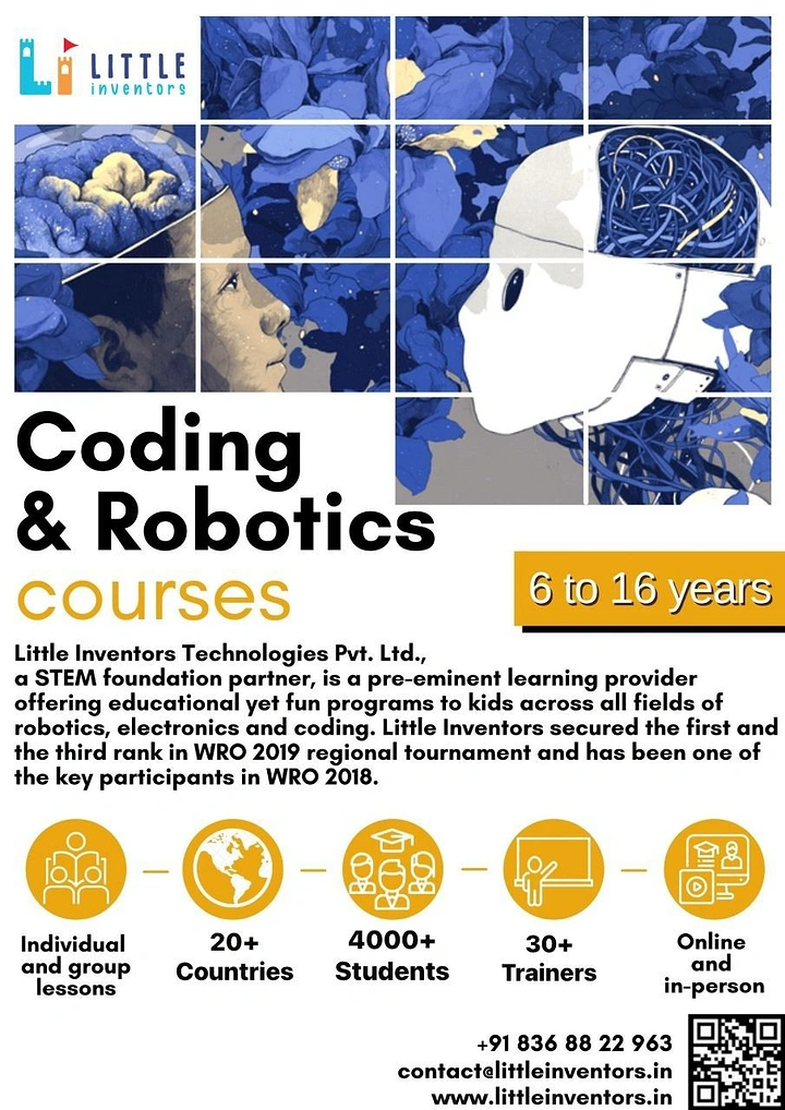 Robotics & STEM Classes creative ad: Distinctive robotics collage composition