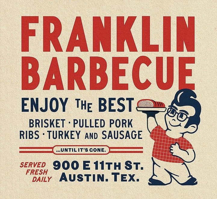 BBQ & Grill Restaurants creative ad: Classic vintage layout with outstanding typography