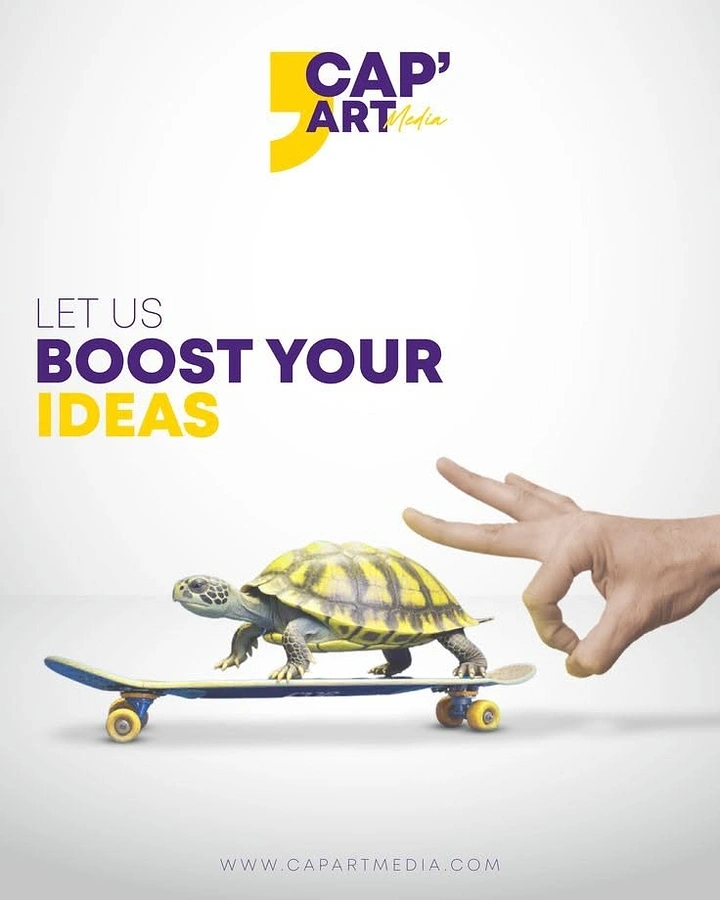 Agency creative ad: Turtle on skateboard pushed: boost ideas