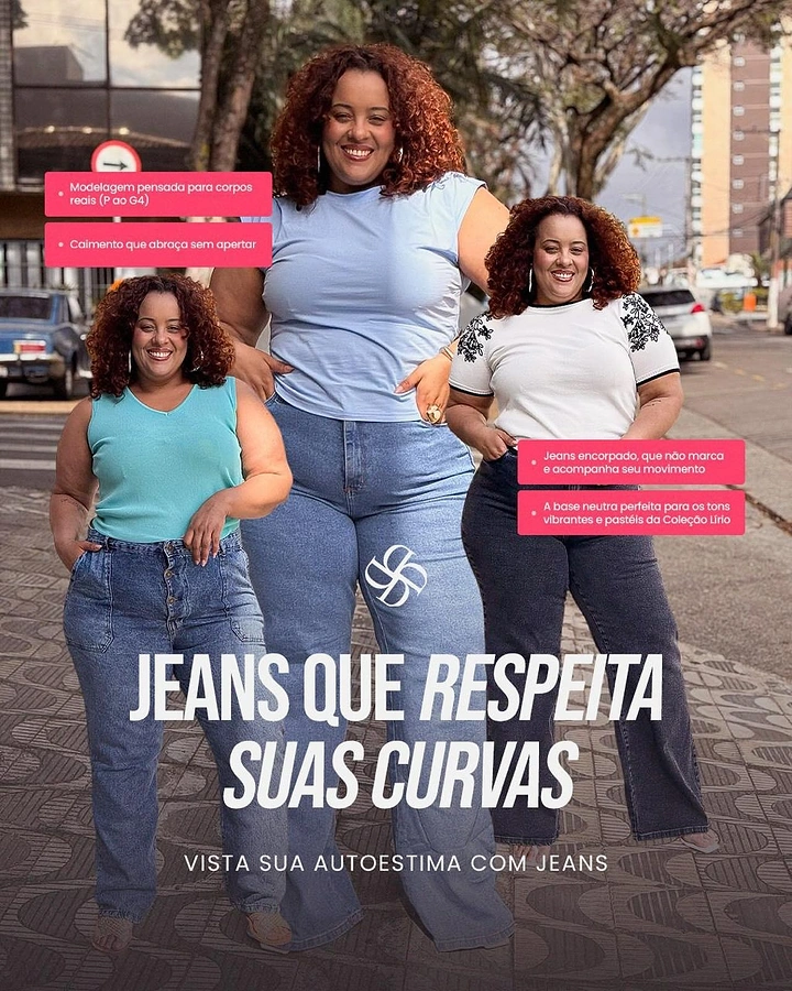Plus-Size Fashion creative ad: Curves-respecting jeans message