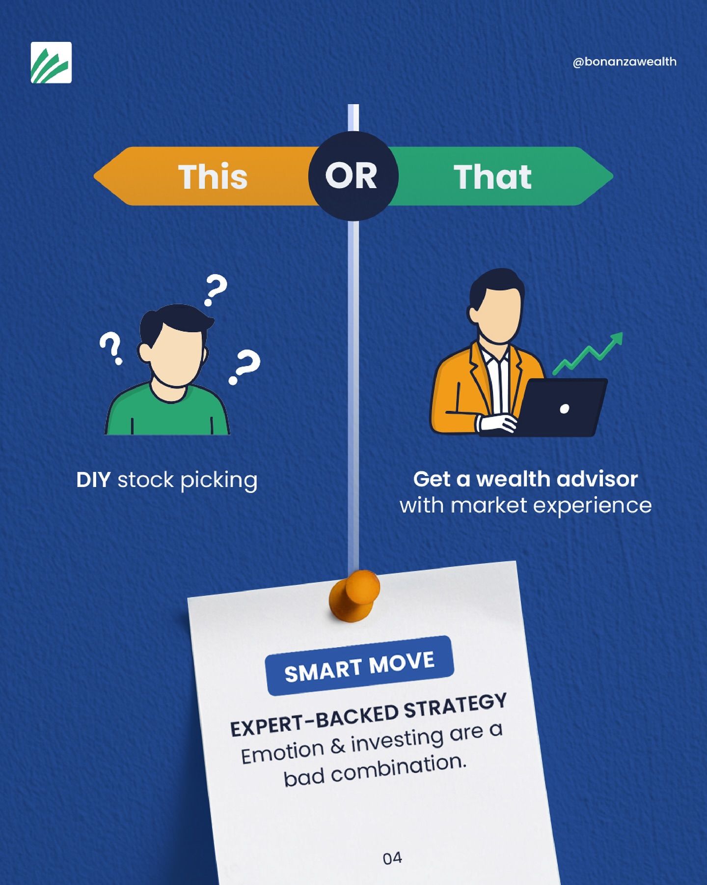 Instagram post: This-or-That signpost, DIY vs advisor