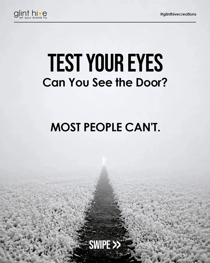 Opticians & Eye Care creative ad: Foggy path hides door, vision test hook