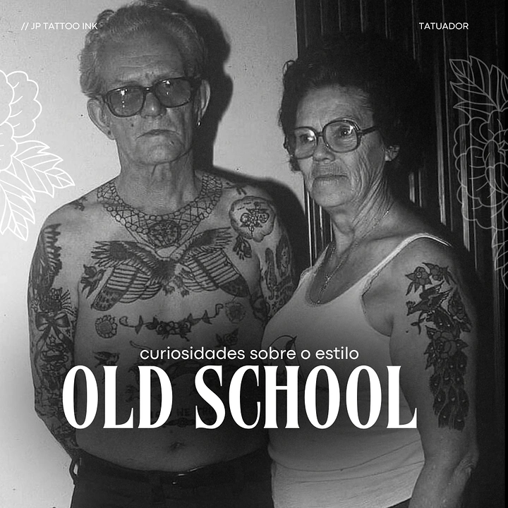Tattoo Studios creative ad: 'Old School' pun with tattooed elderly couple