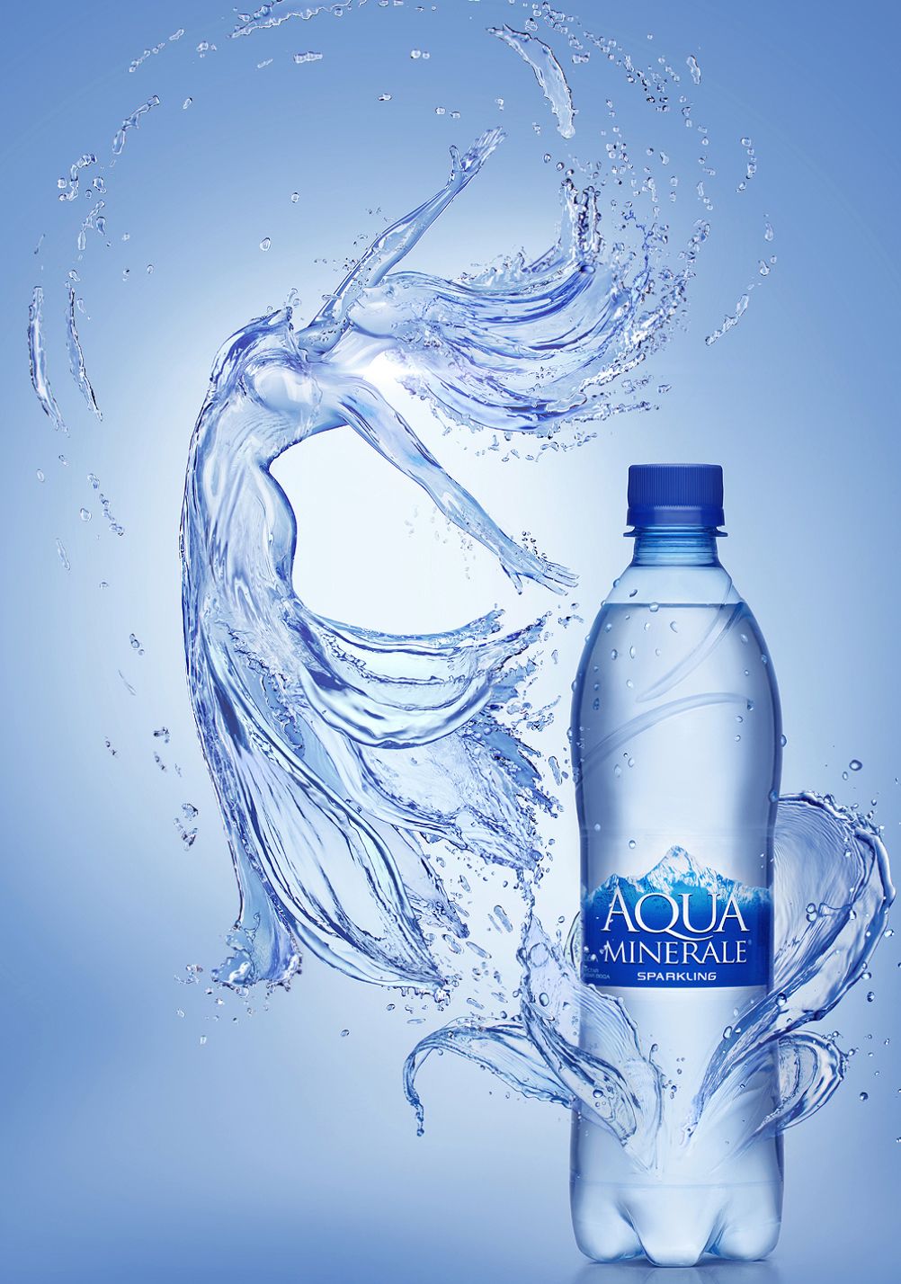 Story: Bottle framed by sculptural water silhouette