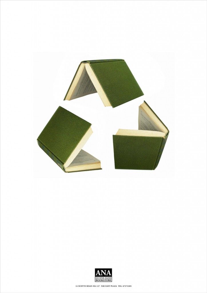 Open books form recycling symbol