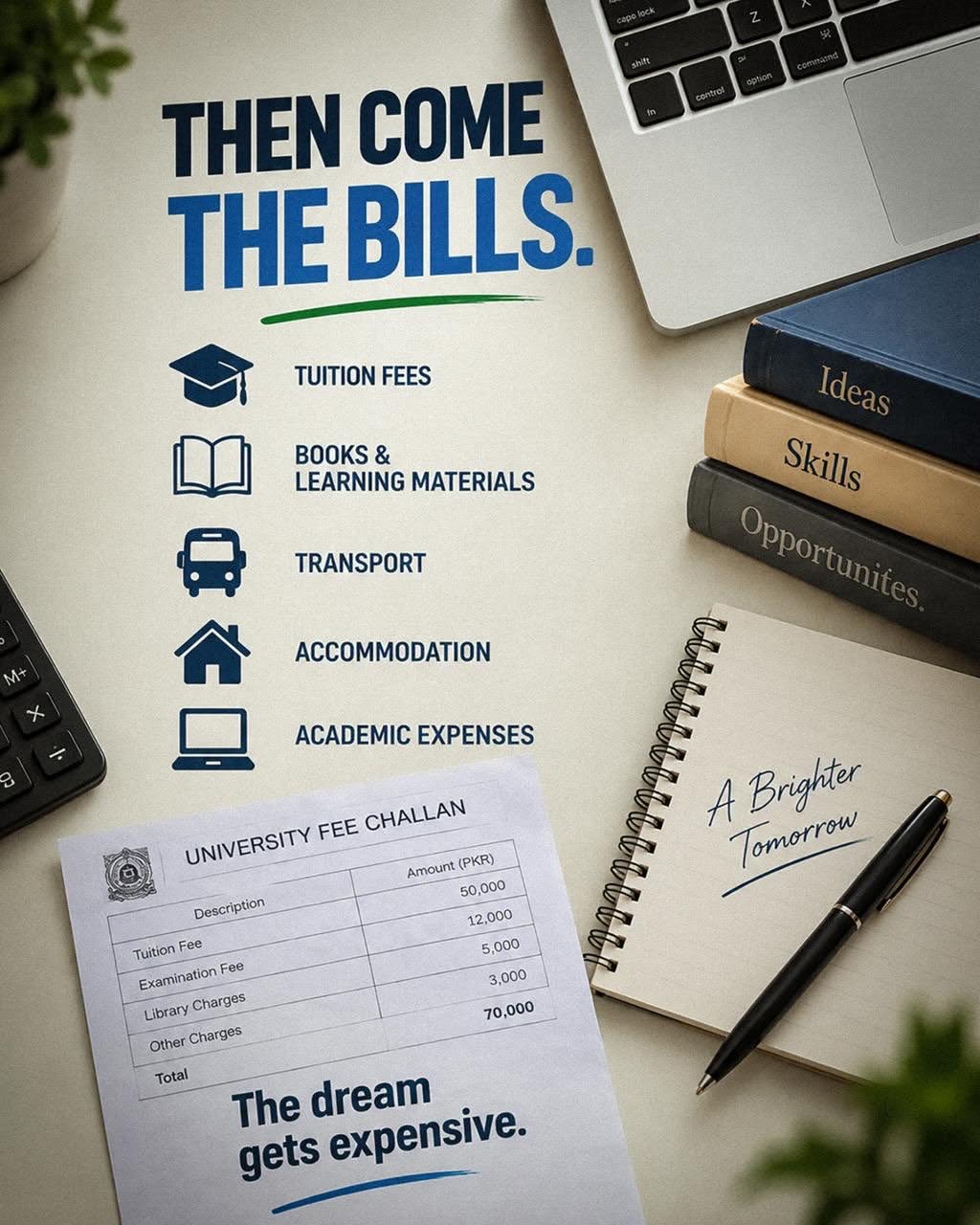 Instagram post: Affordability message uses playful path motif, slide 3