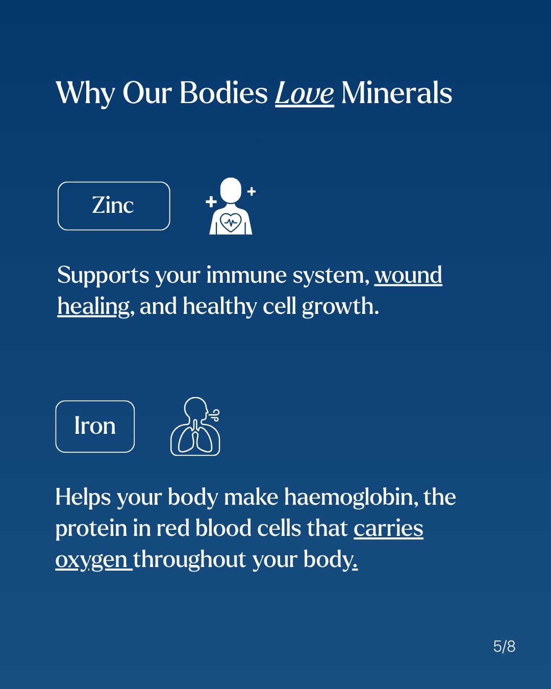 Instagram post: Mineral magnifier supports health question, slide 5
