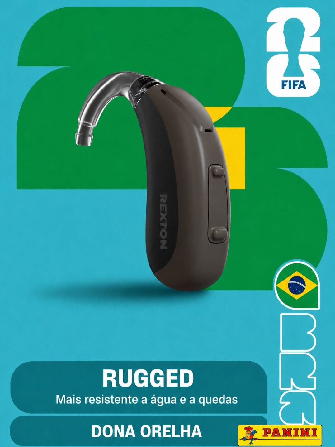 Instagram post: Hearing aid as Panini World Cup sticker, slide 2