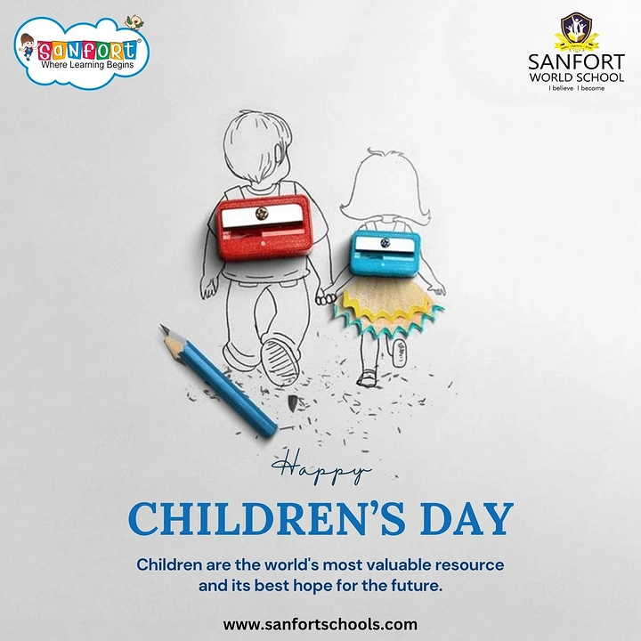 Children's Day creative ad: Pencil sharpeners become sketched kids' schoolbags
