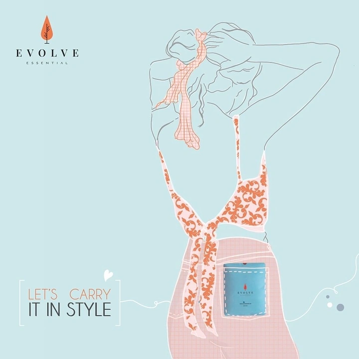 Period Care & Feminine Hygiene creative ad: Illustrated feminine-care fashion metaphor