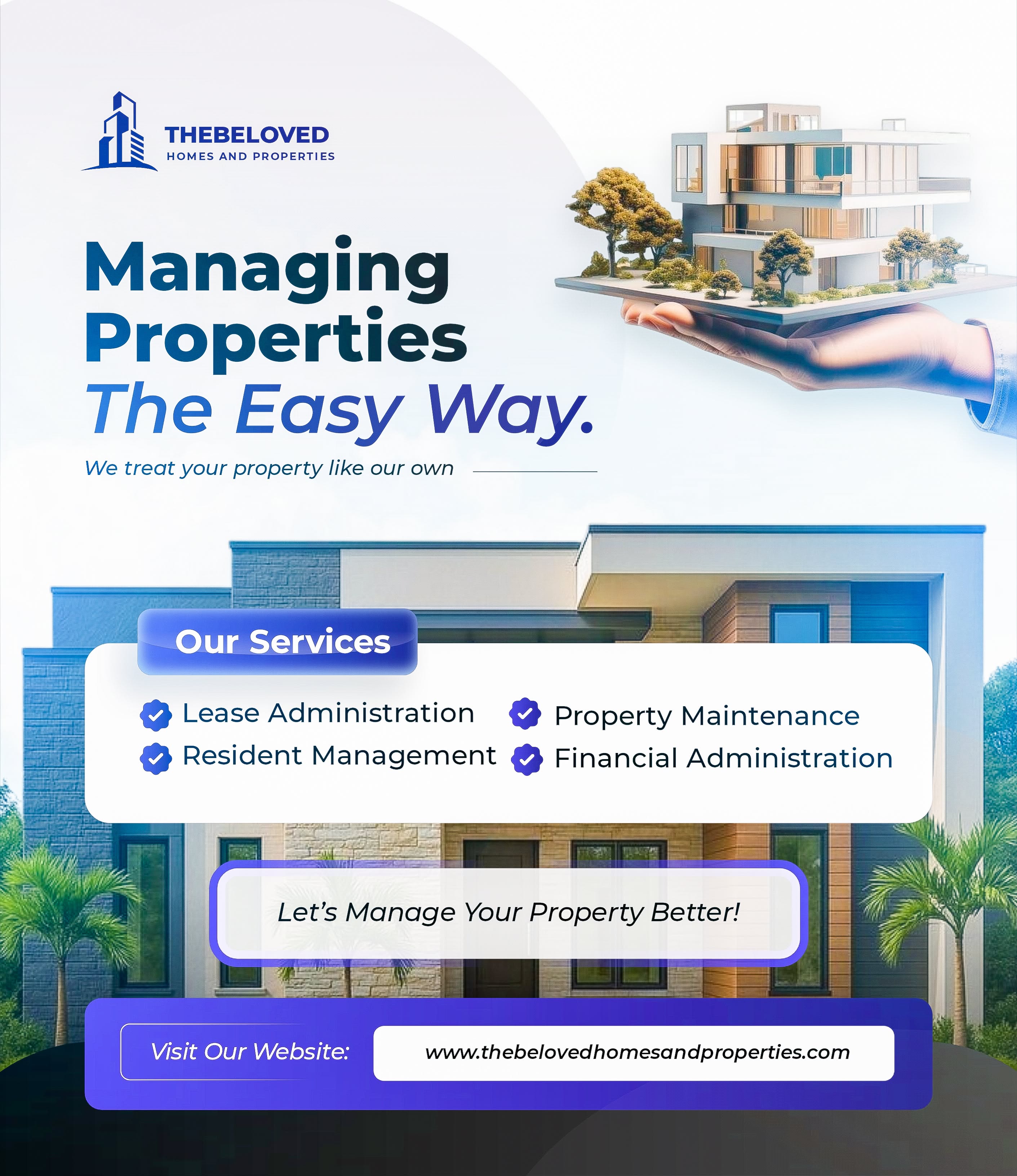 Instagram post: House-in-hand metaphor supports easy management
