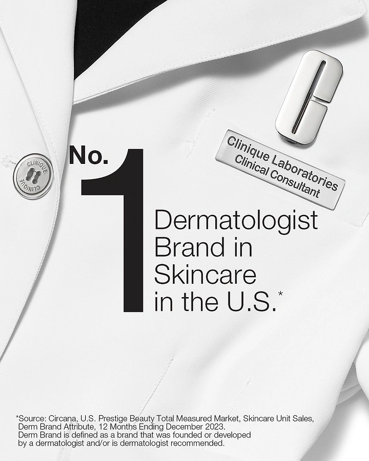 Skin & Cosmetic Clinics creative ad: Lab coat pin forms No.1 claim
