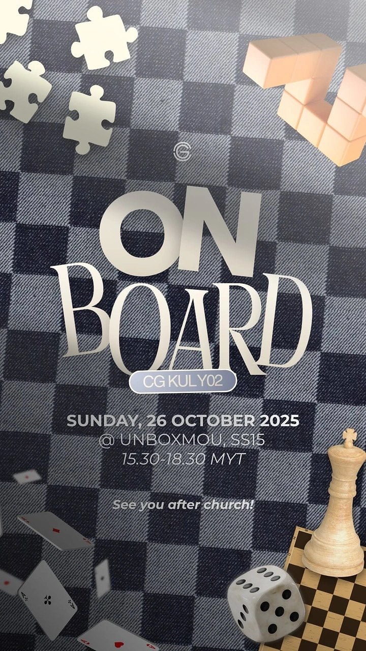 Board Games & Game Cafes creative ad: Board surface becomes typographic backdrop