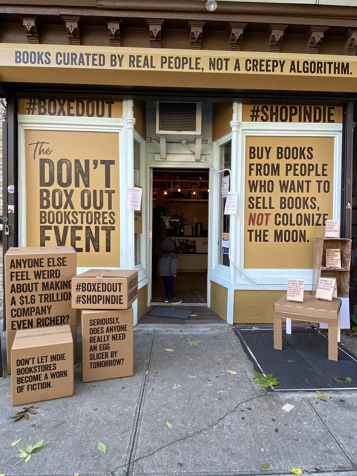 Bookstores creative ad: Shipping-box 'Boxed Out' anti-Amazon campaign