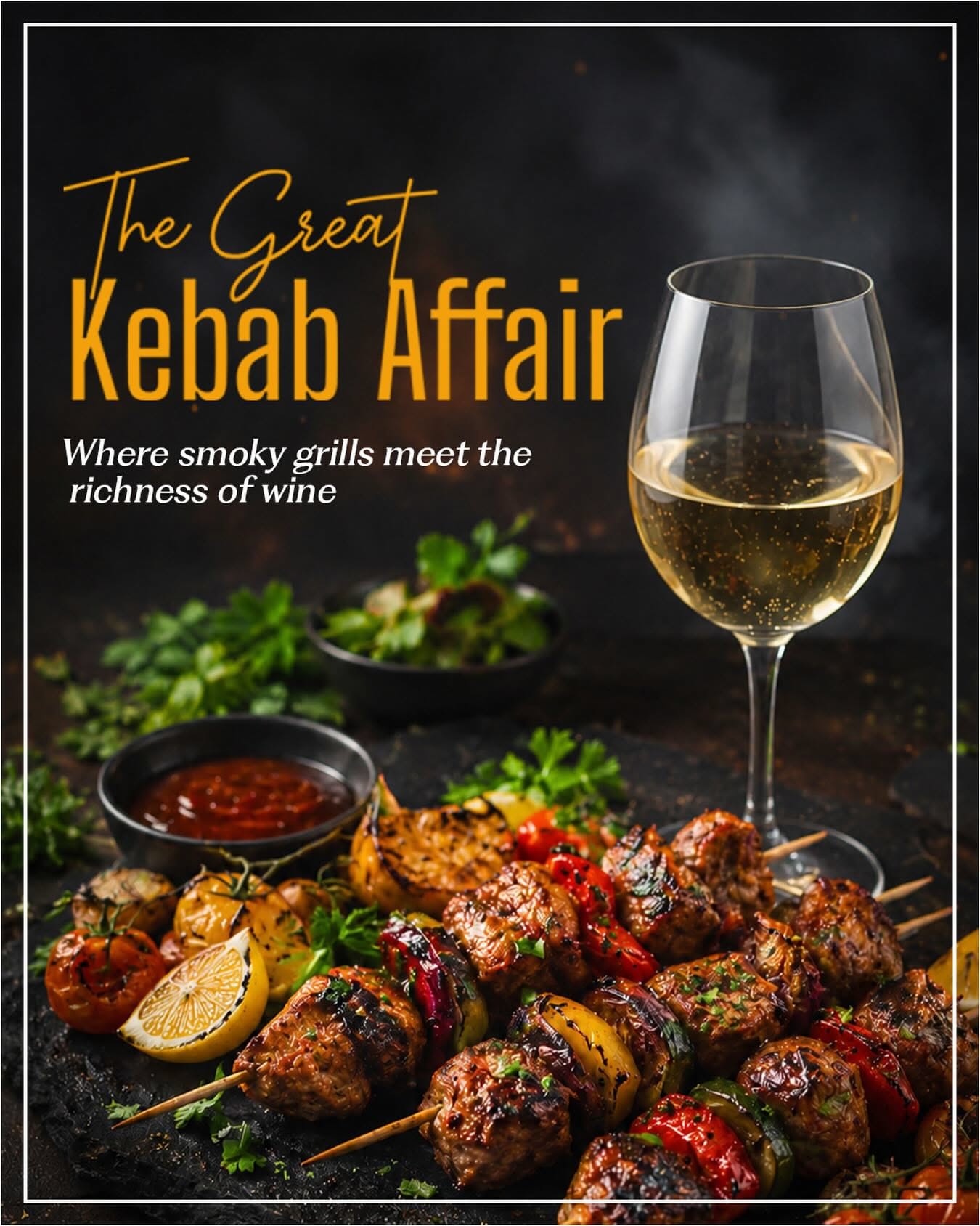 Instagram post: Kebab affair pun with premium food styling