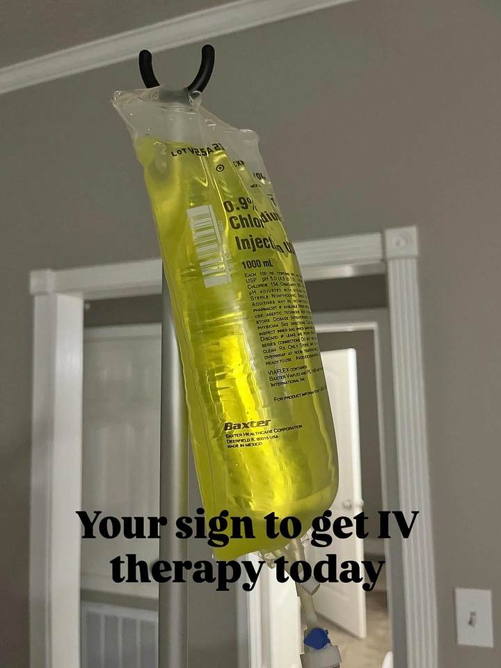 IV Therapy & Drip Bars creative ad: IV bag becomes visual appointment signal