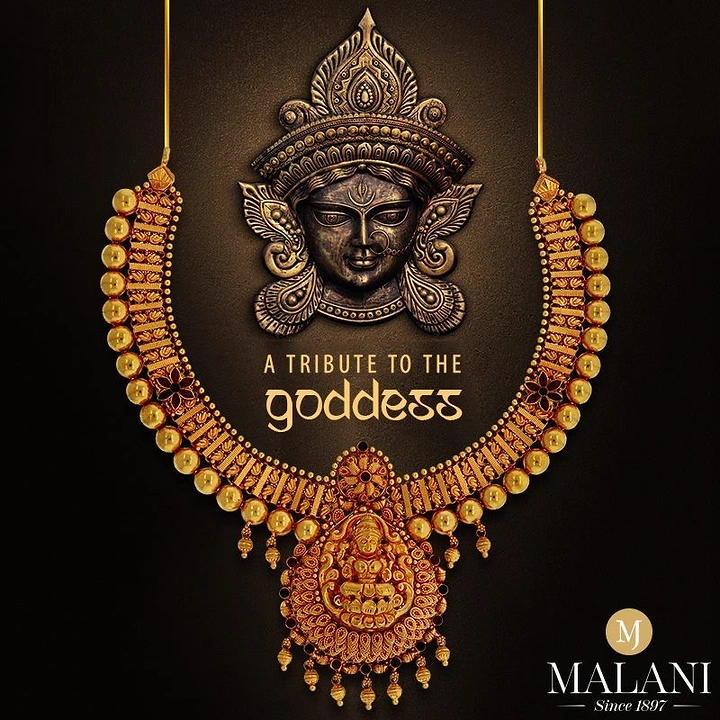 Navratri creative ad: Necklace crowned by Durga face as tribute