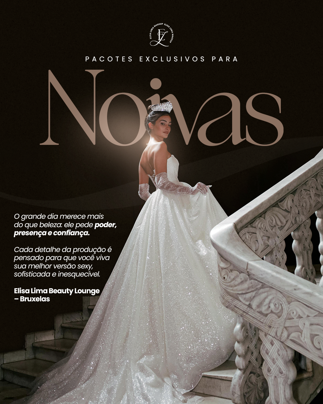 Story: Bride in a glittering couture gown on a grand staircase