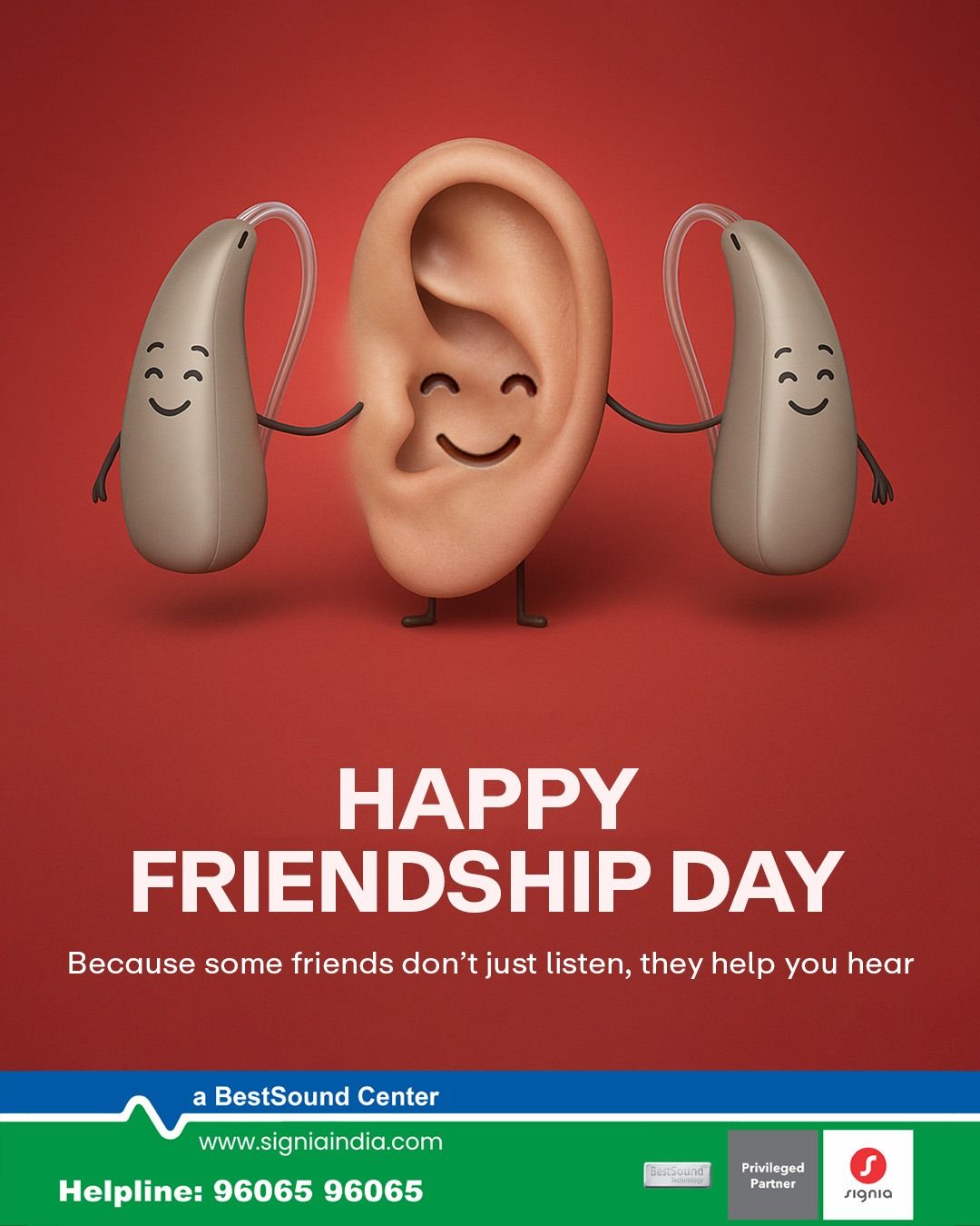 Instagram post: Hearing aids as friends hugging ear