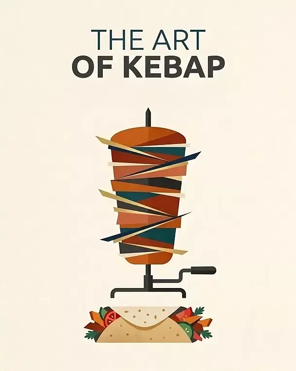 Arabic & Middle Eastern Restaurants creative ad: Kebab tower becomes sculptural artwork