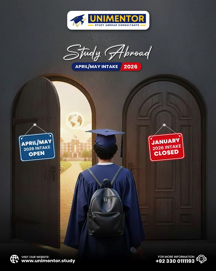 Universities & Colleges creative ad: Open and closed doors visualize intake timing