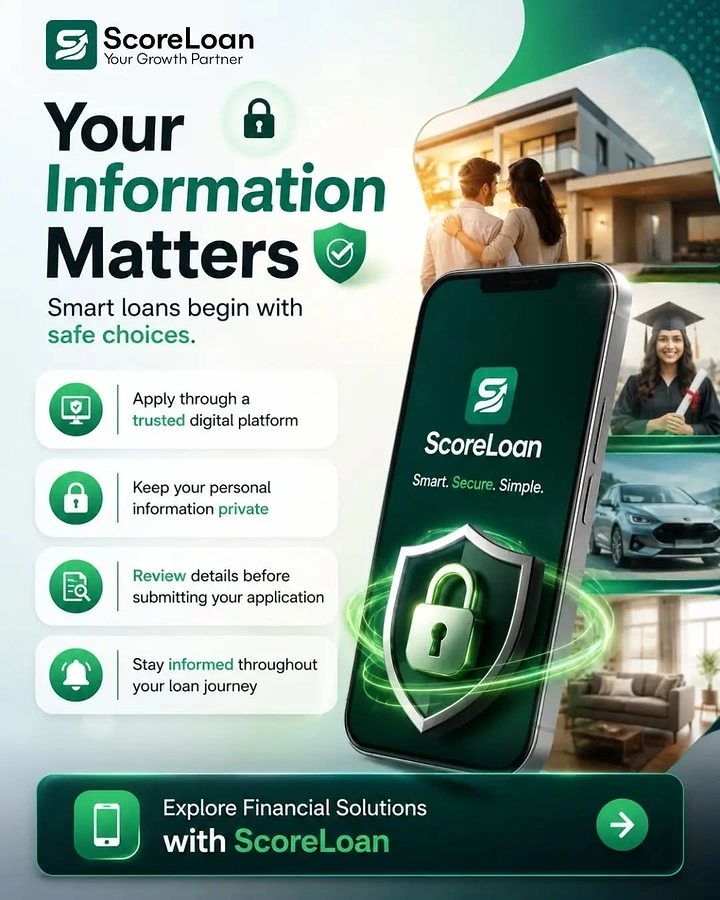 Personal & Business Loans creative ad: Security shield protects loan information